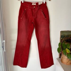 We The Free Carnivale Women’s Red Low Rise Bootcut Jeans Size 25